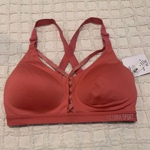 NWT Victoria’s Secret sport coral glitter bra 34D